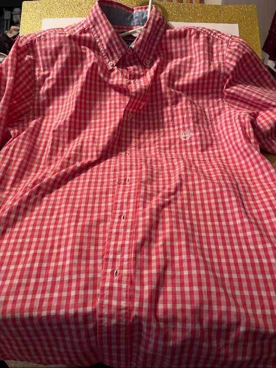 Chaps Other - Chaps Red Pink and White Gingham Button-Down Shirt